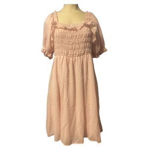 Orange Cream Ruffled Puff Sleeve Sundress